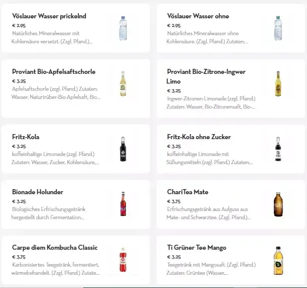 Dean And David Speisekarte