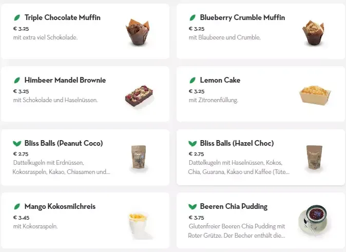 Dean And David Speisekarte