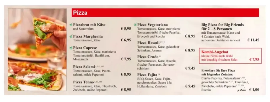 Extrablatt Speisekarte Preise